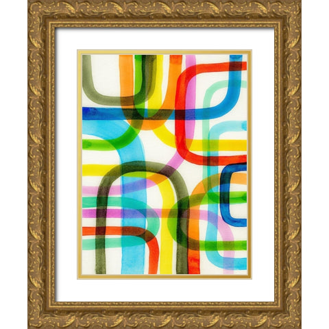 Overlapping II Gold Ornate Wood Framed Art Print with Double Matting by Galapon, Nikki