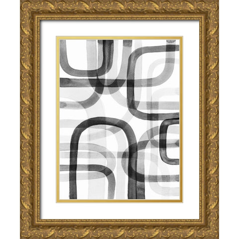 Overlapping VI Gold Ornate Wood Framed Art Print with Double Matting by Galapon, Nikki