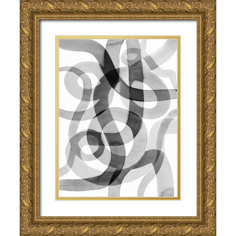Meander II Gold Ornate Wood Framed Art Print with Double Matting by Galapon, Nikki