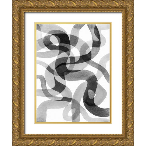Meander IV Gold Ornate Wood Framed Art Print with Double Matting by Galapon, Nikki