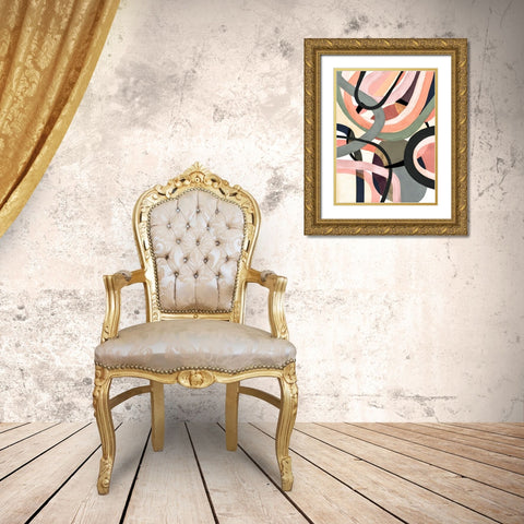 Pastel Tangle I Gold Ornate Wood Framed Art Print with Double Matting by Galapon, Nikki