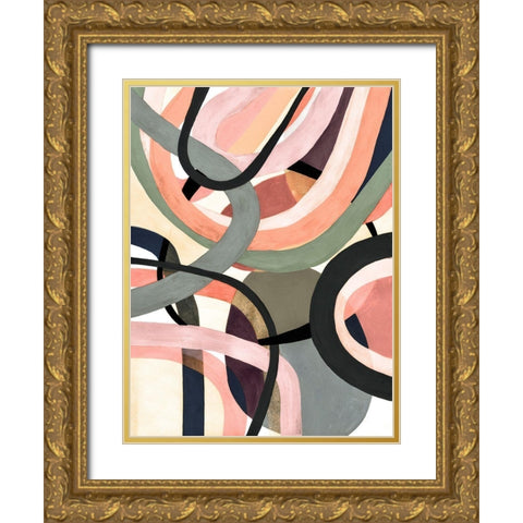 Pastel Tangle I Gold Ornate Wood Framed Art Print with Double Matting by Galapon, Nikki