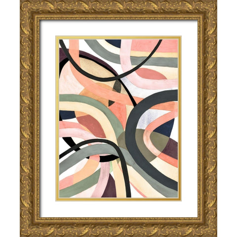 Pastel Tangle II Gold Ornate Wood Framed Art Print with Double Matting by Galapon, Nikki