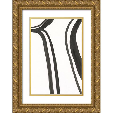 Ink Lines II Gold Ornate Wood Framed Art Print with Double Matting by Moore, Regina