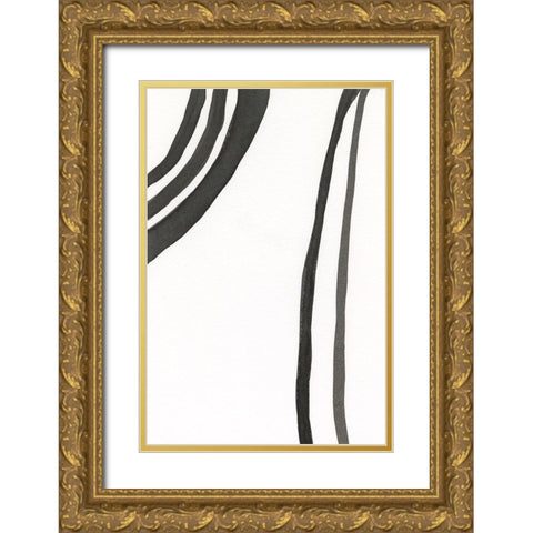 Ink Lines III Gold Ornate Wood Framed Art Print with Double Matting by Moore, Regina