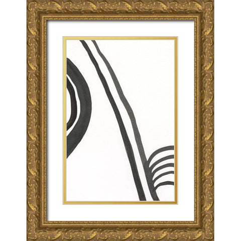Ink Lines IV Gold Ornate Wood Framed Art Print with Double Matting by Moore, Regina