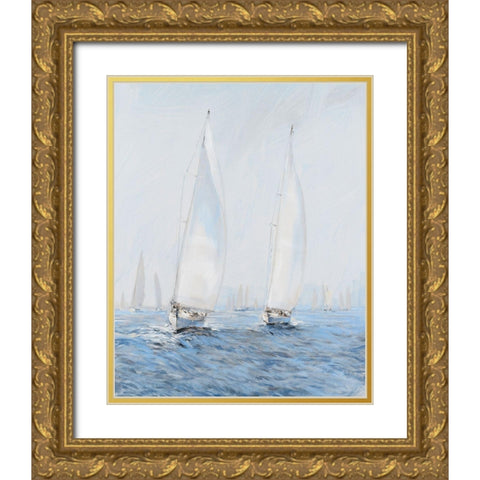 Sailing Upwind II Gold Ornate Wood Framed Art Print with Double Matting by OToole, Tim