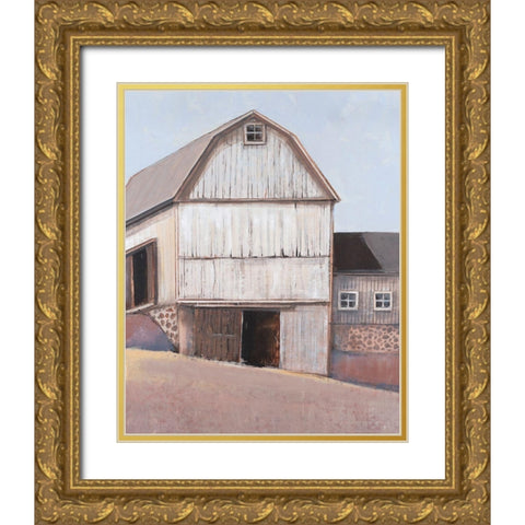 Barn Textures I Gold Ornate Wood Framed Art Print with Double Matting by OToole, Tim