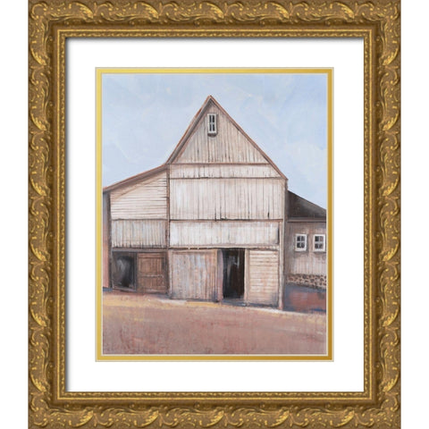 Barn Textures II Gold Ornate Wood Framed Art Print with Double Matting by OToole, Tim