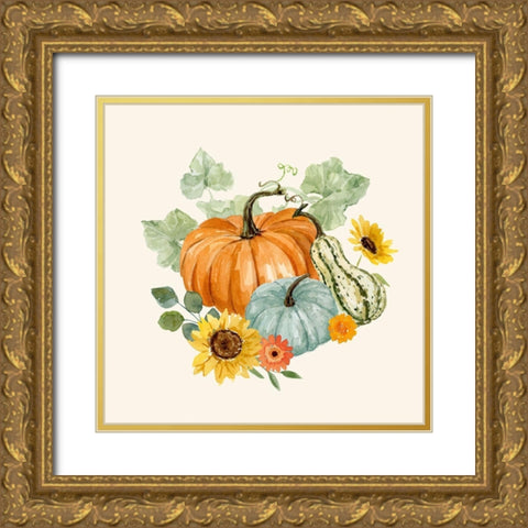 Hello Autumn I Gold Ornate Wood Framed Art Print with Double Matting by Barnes, Victoria