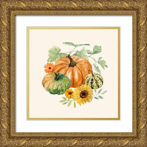 Hello Autumn II Gold Ornate Wood Framed Art Print with Double Matting by Barnes, Victoria