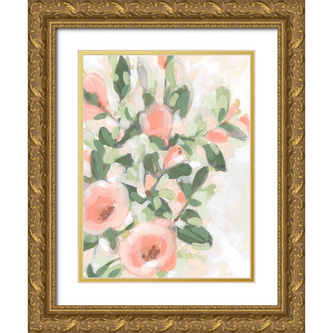 Rose Bower II Gold Ornate Wood Framed Art Print with Double Matting by Vess, June Erica