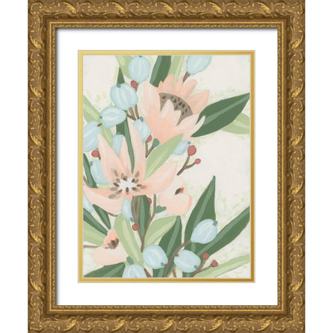 Island Cascade I Gold Ornate Wood Framed Art Print with Double Matting by Vess, June Erica