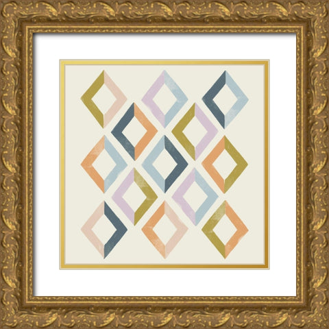 Deco Diagram III Gold Ornate Wood Framed Art Print with Double Matting by Barnes, Victoria