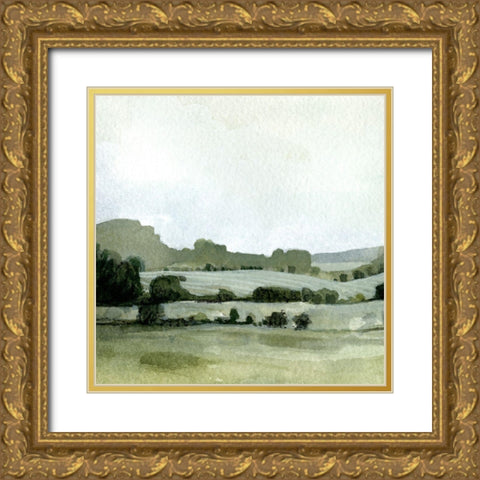 Vert Landscape I Gold Ornate Wood Framed Art Print with Double Matting by Caroline, Emma