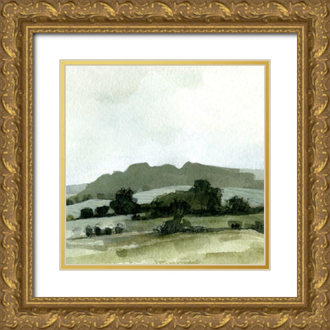 Vert Landscape II Gold Ornate Wood Framed Art Print with Double Matting by Caroline, Emma