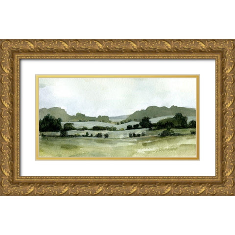 Vert Landscape III Gold Ornate Wood Framed Art Print with Double Matting by Caroline, Emma