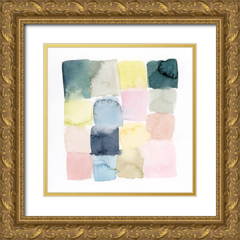 Pastel Patches II Gold Ornate Wood Framed Art Print with Double Matting by Popp, Grace