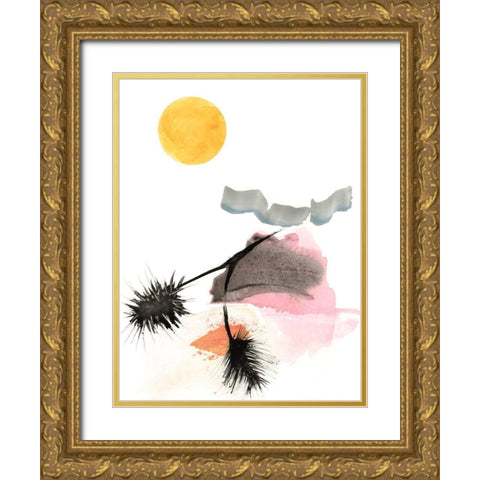 Pink Oasis II Gold Ornate Wood Framed Art Print with Double Matting by Fuchs, Jodi