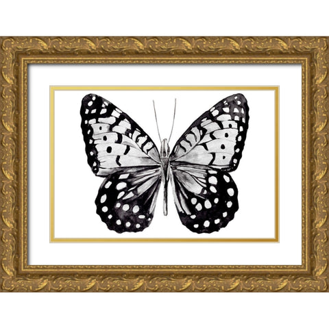 Monochrome Wings Whole I Gold Ornate Wood Framed Art Print with Double Matting by Warren, Annie