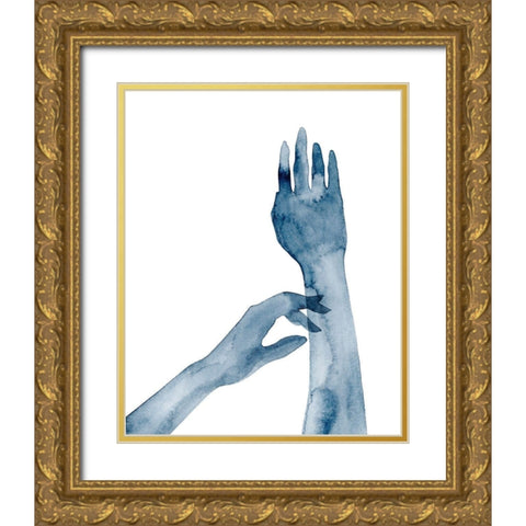 Shadow Hands II Gold Ornate Wood Framed Art Print with Double Matting by Popp, Grace