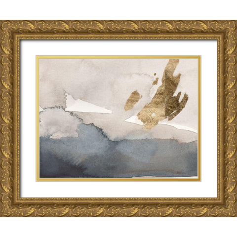 Watercolor with Gold I Gold Ornate Wood Framed Art Print with Double Matting by Green, Jacob
