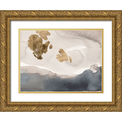 Watercolor with Gold IV Gold Ornate Wood Framed Art Print with Double Matting by Green, Jacob