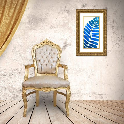 Mod Leaf Motif I Gold Ornate Wood Framed Art Print with Double Matting by Moore, Regina