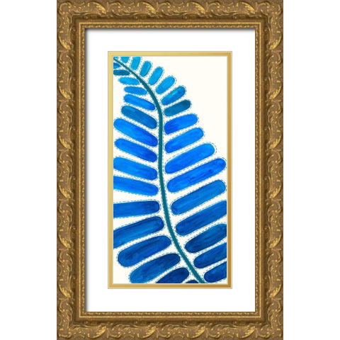 Mod Leaf Motif II Gold Ornate Wood Framed Art Print with Double Matting by Moore, Regina