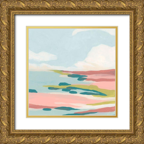 Colorful Coast II Gold Ornate Wood Framed Art Print with Double Matting by Vess, June Erica