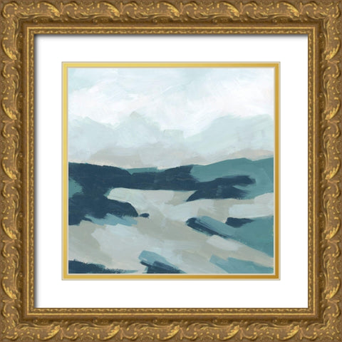 Blue Tonescape II Gold Ornate Wood Framed Art Print with Double Matting by Vess, June Erica