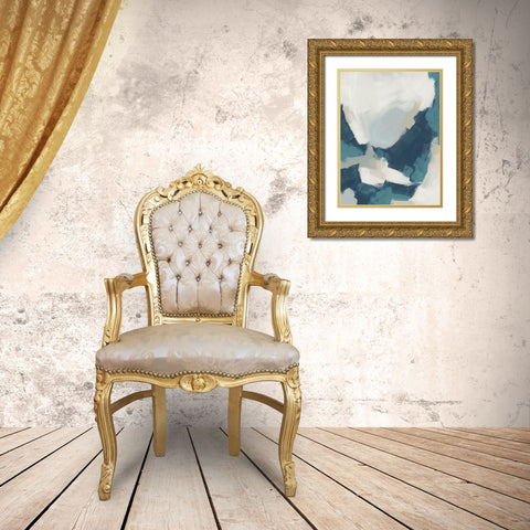 Brushy Blues I Gold Ornate Wood Framed Art Print with Double Matting by Vess, June Erica