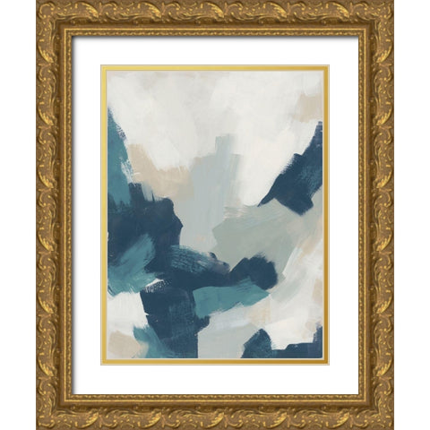 Brushy Blues II Gold Ornate Wood Framed Art Print with Double Matting by Vess, June Erica