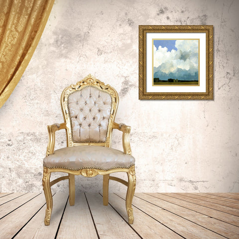 Blue Cumulus I Gold Ornate Wood Framed Art Print with Double Matting by Caroline, Emma