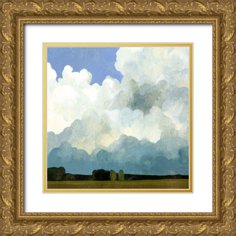Blue Cumulus I Gold Ornate Wood Framed Art Print with Double Matting by Caroline, Emma