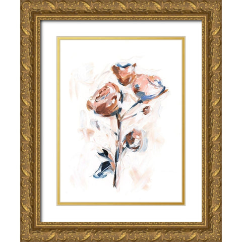 Abstract Rose Bouquet I Gold Ornate Wood Framed Art Print with Double Matting by Harper, Ethan
