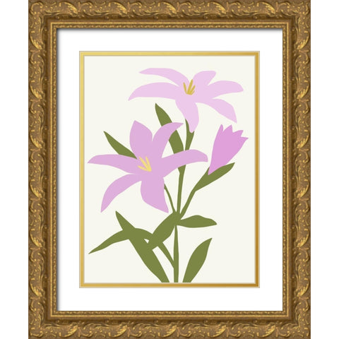 Graphic Botanic I Gold Ornate Wood Framed Art Print with Double Matting by Barnes, Victoria