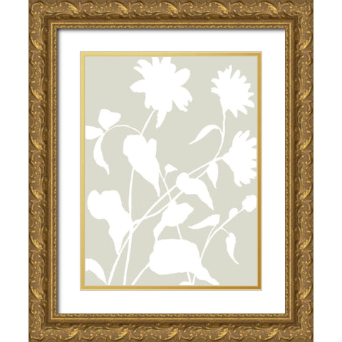 Botanical Silhouette II Gold Ornate Wood Framed Art Print with Double Matting by Barnes, Victoria