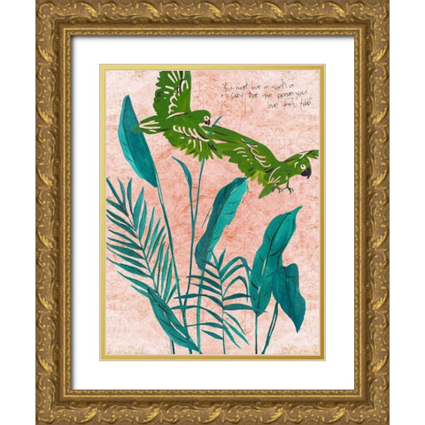 The Tropical Song I Gold Ornate Wood Framed Art Print with Double Matting by Wang, Melissa