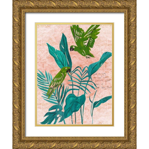 The Tropical Song II Gold Ornate Wood Framed Art Print with Double Matting by Wang, Melissa