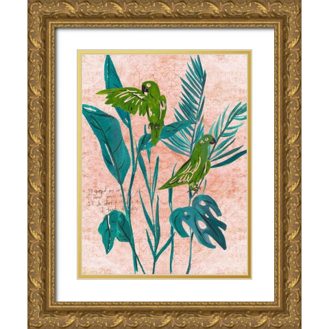 The Tropical Song III Gold Ornate Wood Framed Art Print with Double Matting by Wang, Melissa