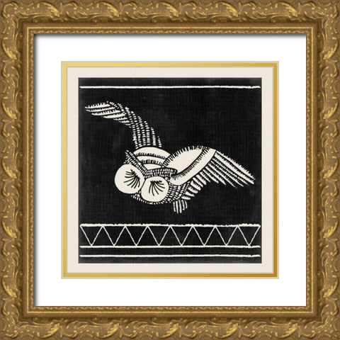 The Owl I Gold Ornate Wood Framed Art Print with Double Matting by Wang, Melissa