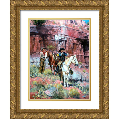 A Long Ways Off Gold Ornate Wood Framed Art Print with Double Matting by Sorenson, Jack