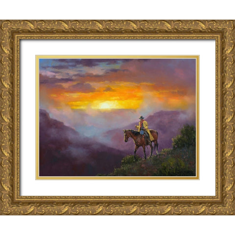 Morning Mist Gold Ornate Wood Framed Art Print with Double Matting by Sorenson, Jack