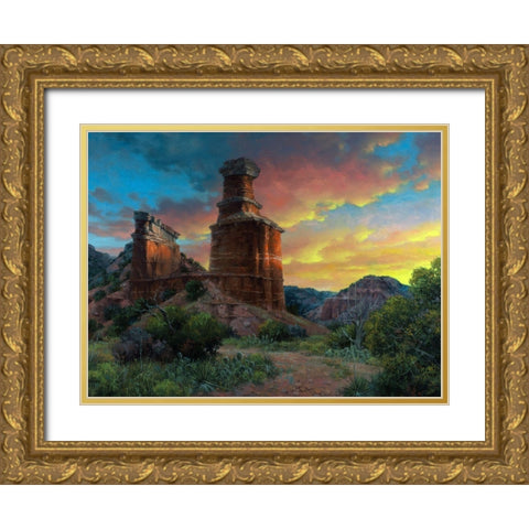 Spell of the Palo Duro Gold Ornate Wood Framed Art Print with Double Matting by Sorenson, Jack