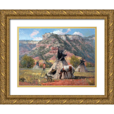 The Floor of the Palo Duro Gold Ornate Wood Framed Art Print with Double Matting by Sorenson, Jack