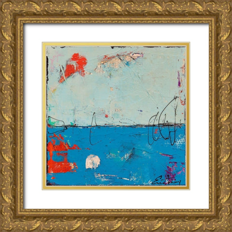 Blue Bound Gold Ornate Wood Framed Art Print with Double Matting by Ashley, Erin