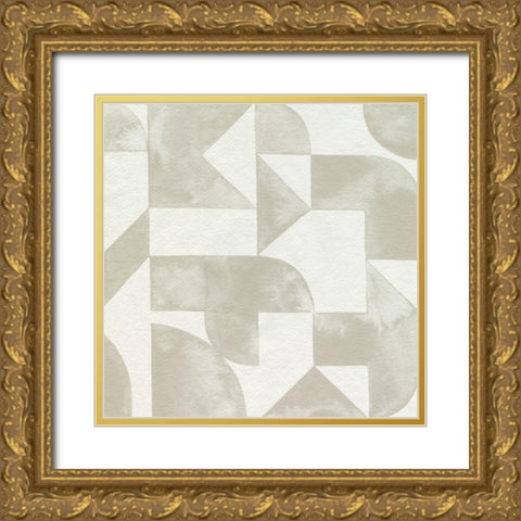 Stacked Monotone IV Gold Ornate Wood Framed Art Print with Double Matting by Popp, Grace