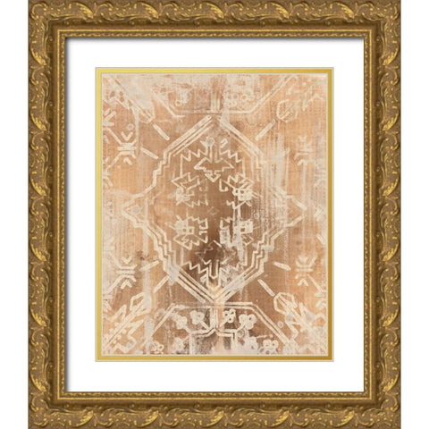 Earth Textile I Gold Ornate Wood Framed Art Print with Double Matting by Vess, June Erica