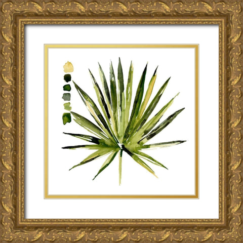 Watercolor Palmetto Palms I Gold Ornate Wood Framed Art Print with Double Matting by Parker, Jennifer Paxton